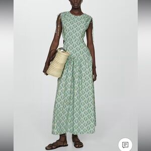 NWT Mango Printed dress with openings
